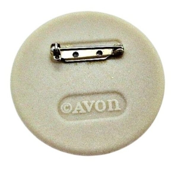 Avon Spring Bouquet Floral Ceramic Pin Brooch - Vintage 80s Costume Jewelry - Picture 3 of 4